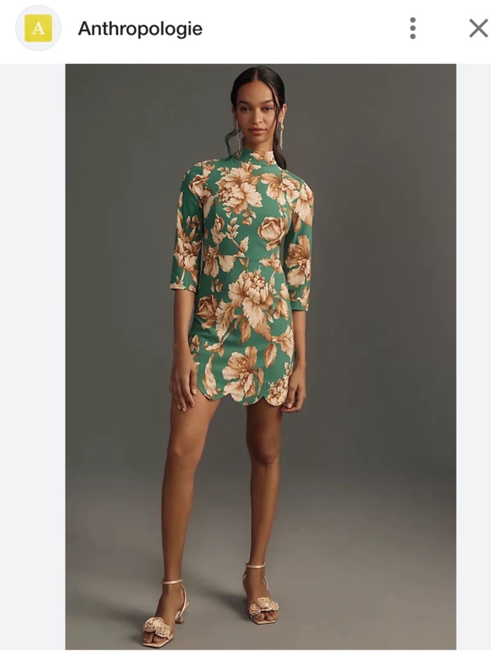 Maeve Green Floral Mini Dress